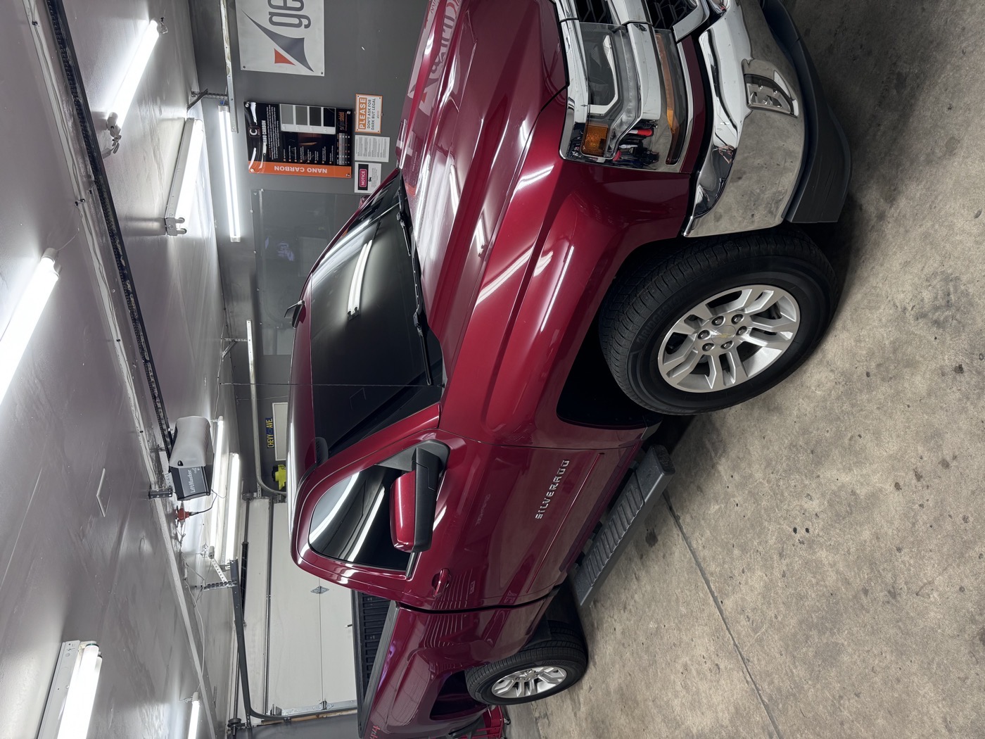 Windshield tinting Chicago — SUV in shop